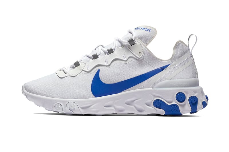 All white nike react element 55 sale