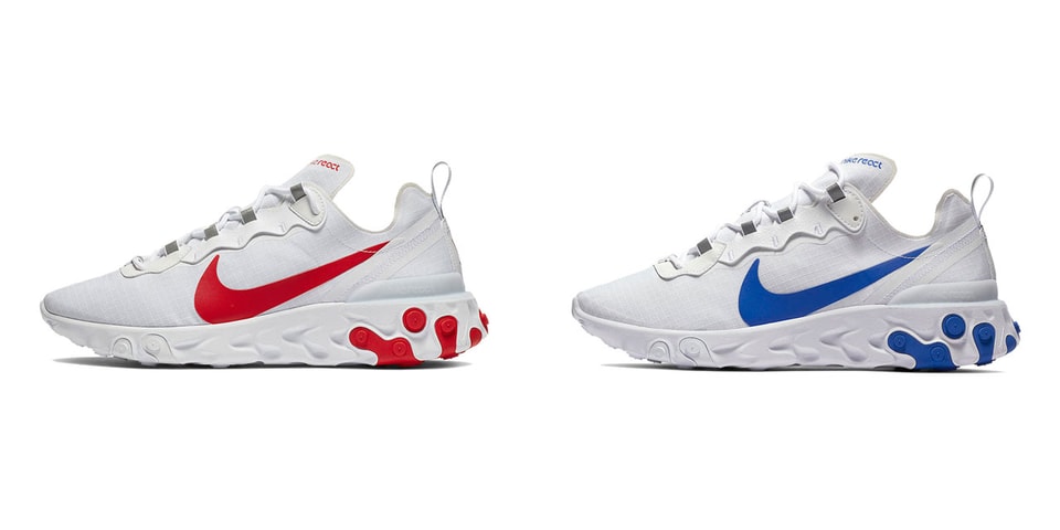 nike react white red blue