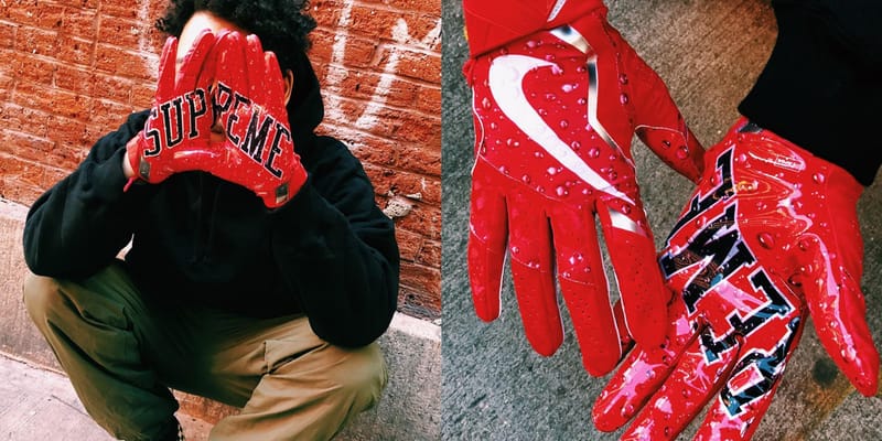 Supreme x Nike Vapor Jet 4.0 Football Gloves | Hypebeast