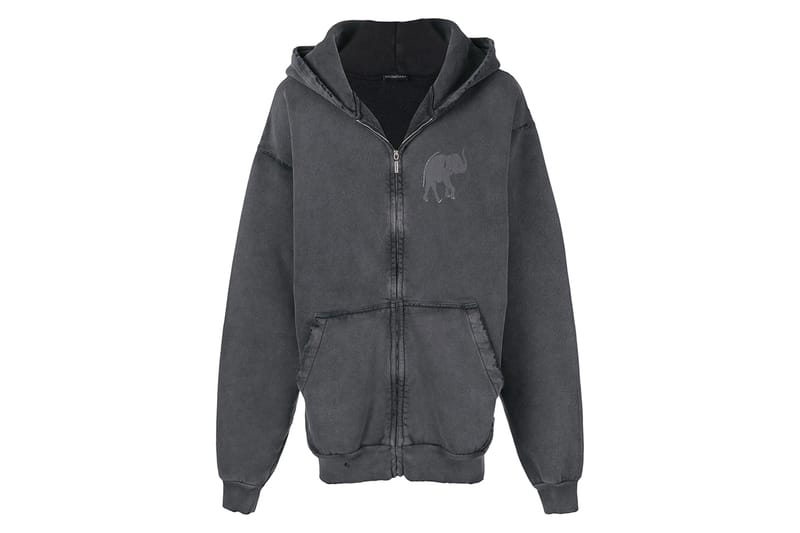 ★SALE★【送料関税無料】BALENCIAGA Human Being ShiftedHoodie Balenciaga Human Being Appliqué Shifted Zip-Up Hoodie