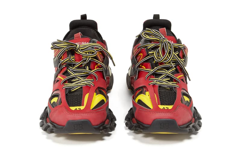 red balenciaga track sneakers