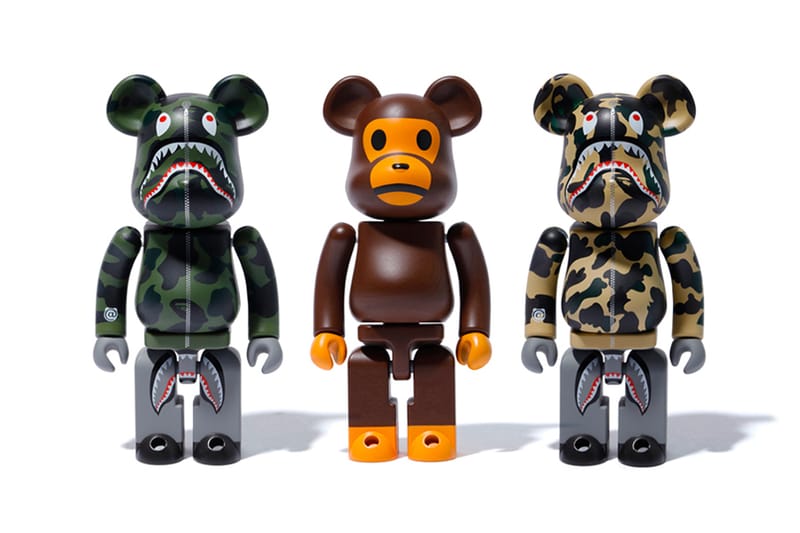 BAPE x Medicom Toy Ready 1ST CAMO SHARK & Baby Milo BE@RBRICKS ...