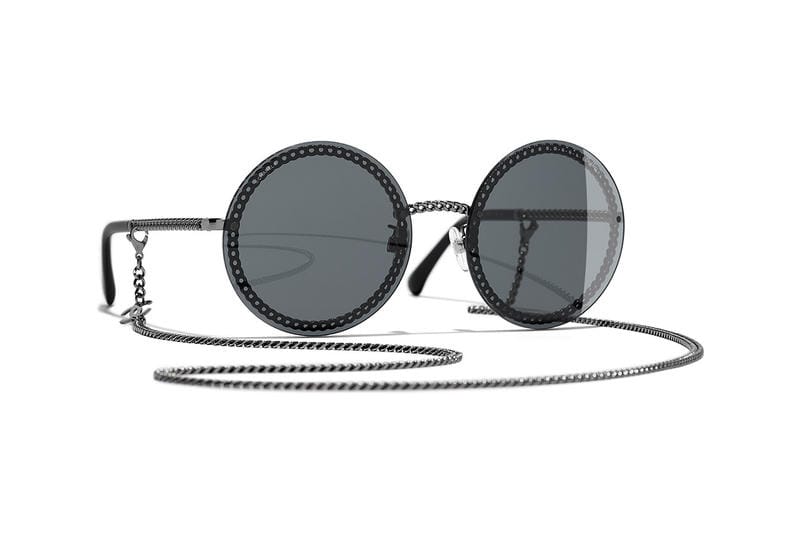 Chanel round 2024 eyeglasses with chain