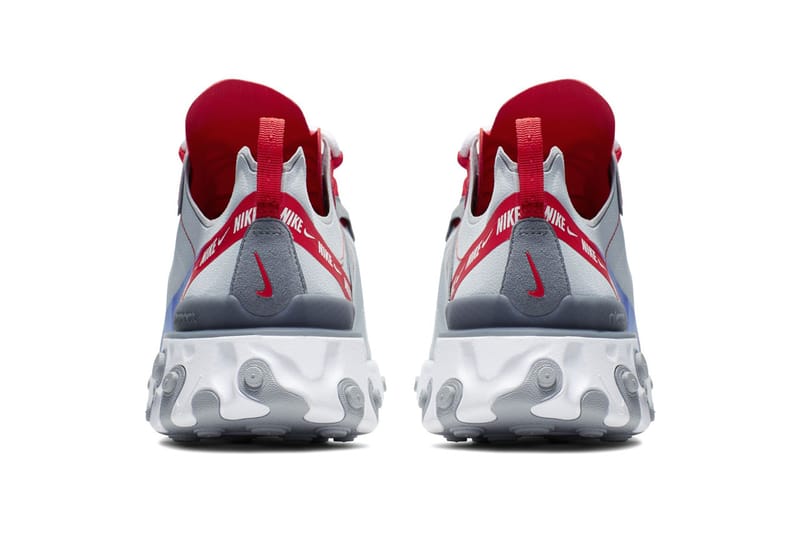 Nike react element on sale 55 grey blue red