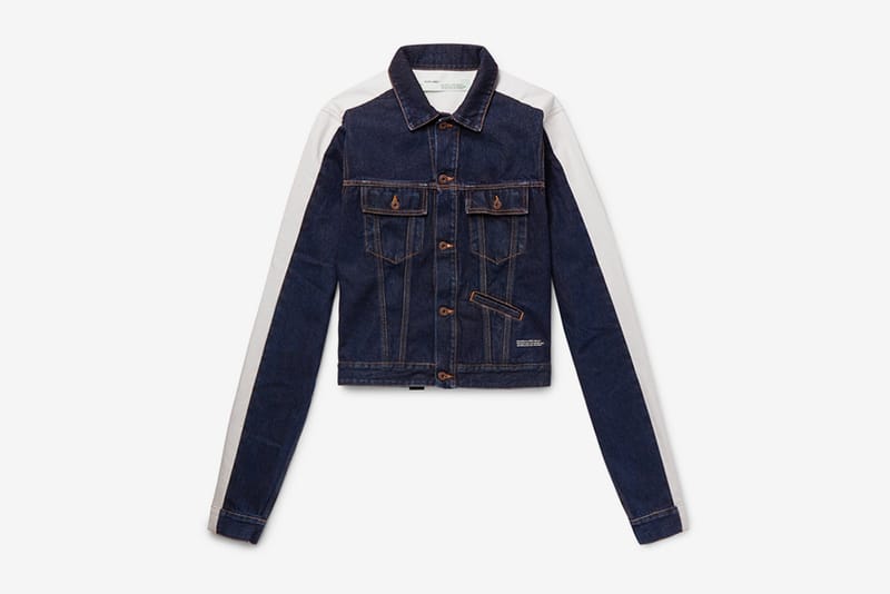 Denim jacket with outlet stripes on sleeve