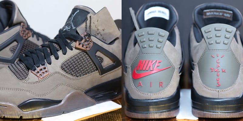 Jordan retro 4 deals travis scott olive