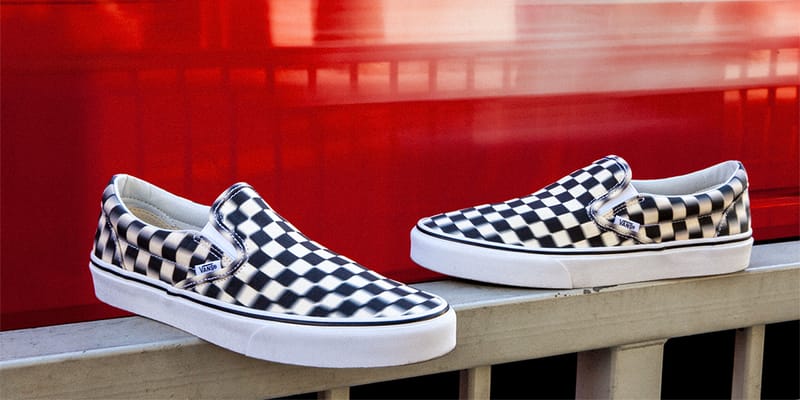 blur checkered vans