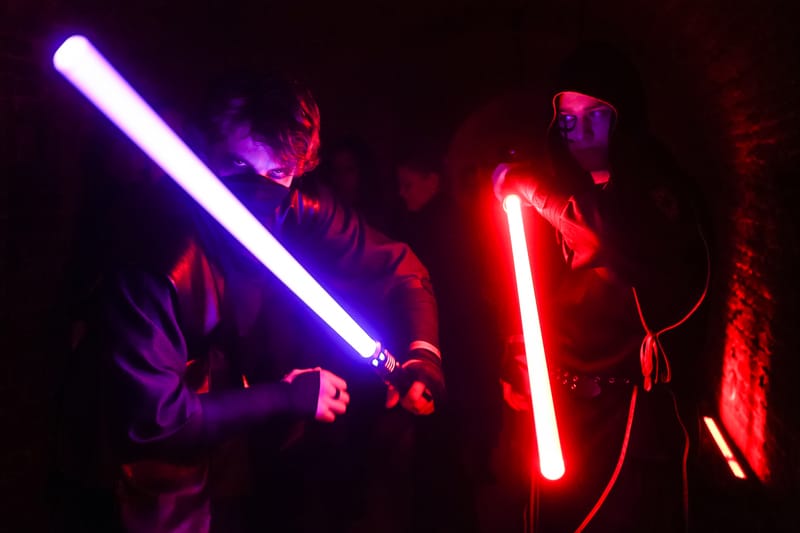 Competitive store lightsaber dueling