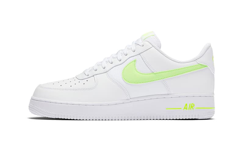 air force 1 white with yellow tick