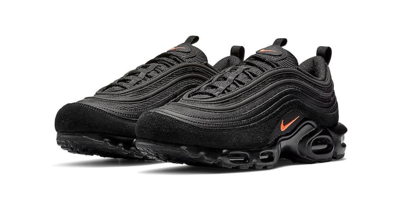 Nike air max 97 black hot sale and orange