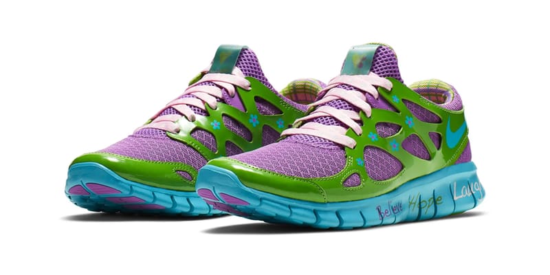 Green and purple nike free clearance runs