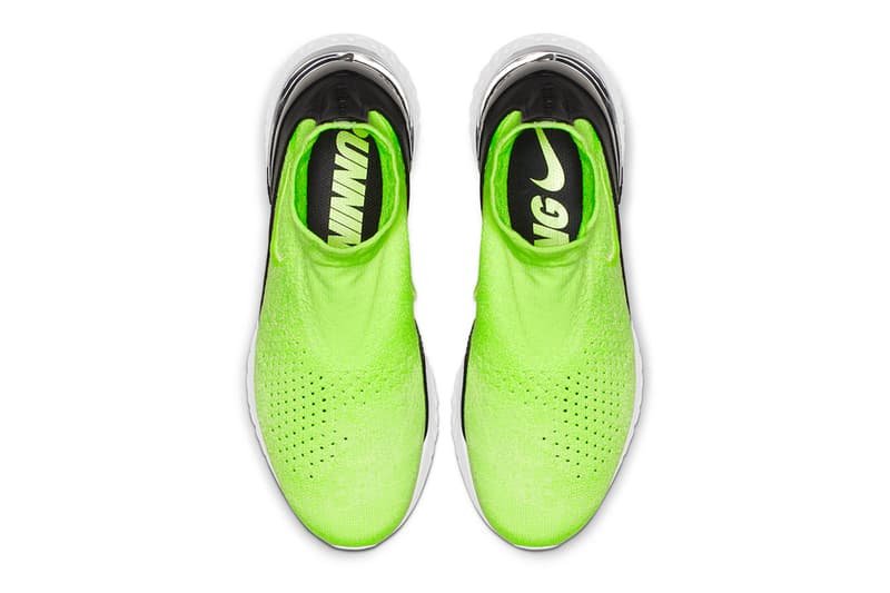 neon green nike flyknit