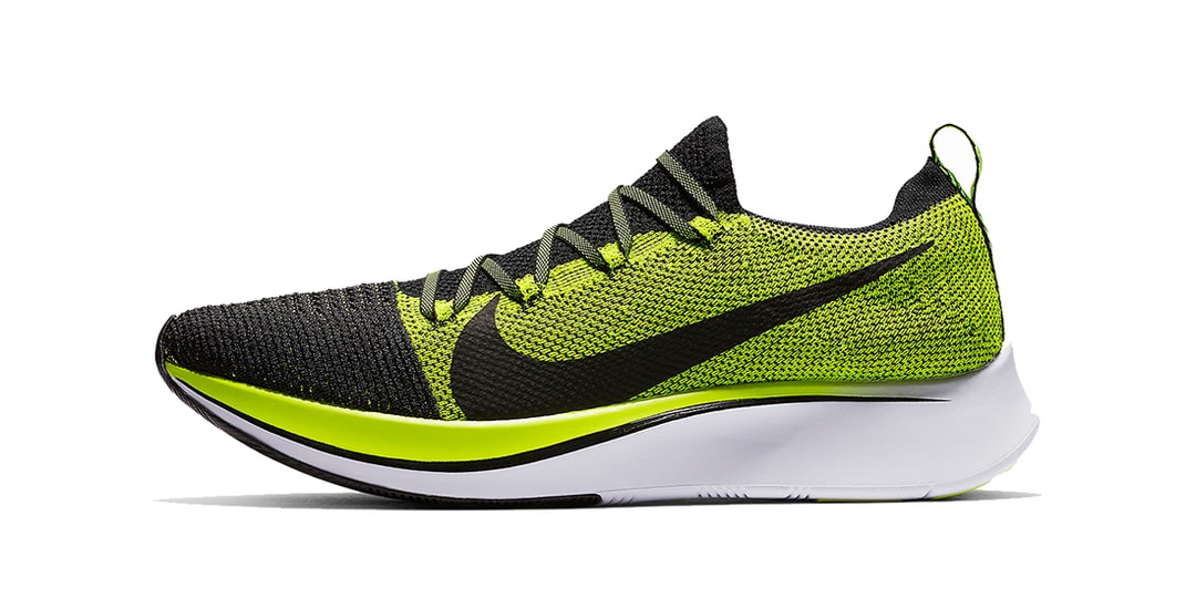 nike zoom fly flyknit black volt