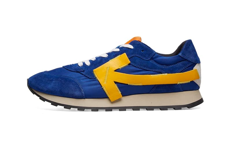 yellow and blue running shoes