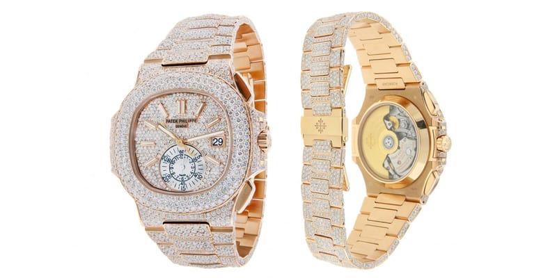 Patek philippe nautilus iced out diamond encrusted best sale