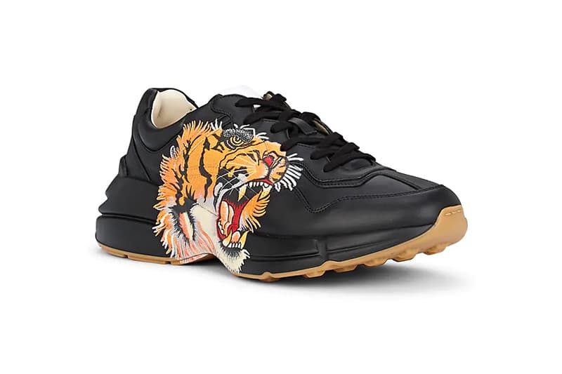 gucci rhyton leather sneaker with tiger
