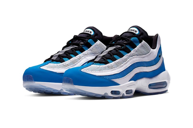 Air max 95 essential blue hot sale and white