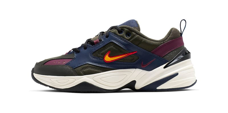 Nike burgundy m2k fashion tekno trainers