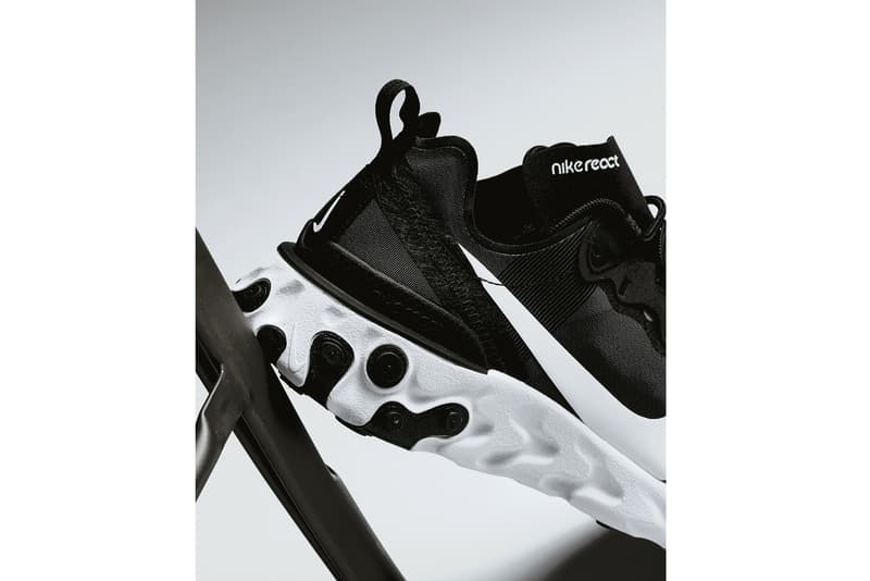 nike react element 55 black and white