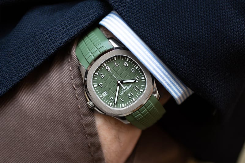 Patek philippe clearance nautilus green strap