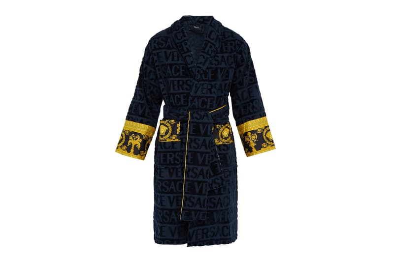 purple versace bathrobe
