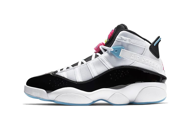 Black pink and blue 2024 jordans