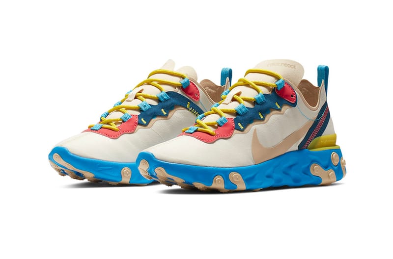 Nike react element 55 white and blue hotsell