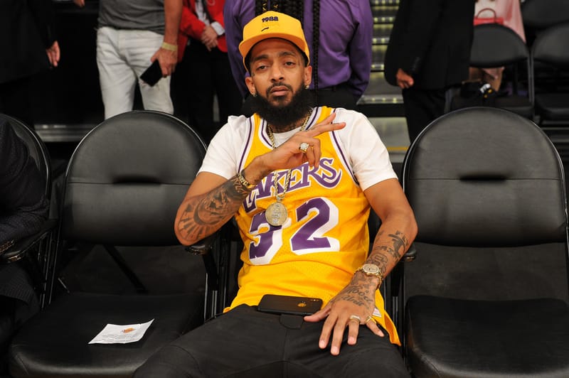 Nipsey hussle wearing cheap lakers jersey