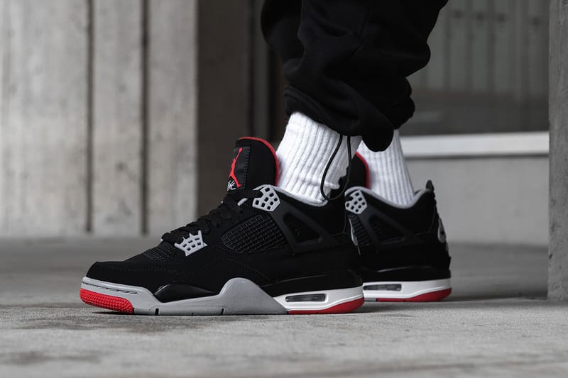 Air Jordan 4 Retro OG Bred Colorway On-Feet | Hypebeast