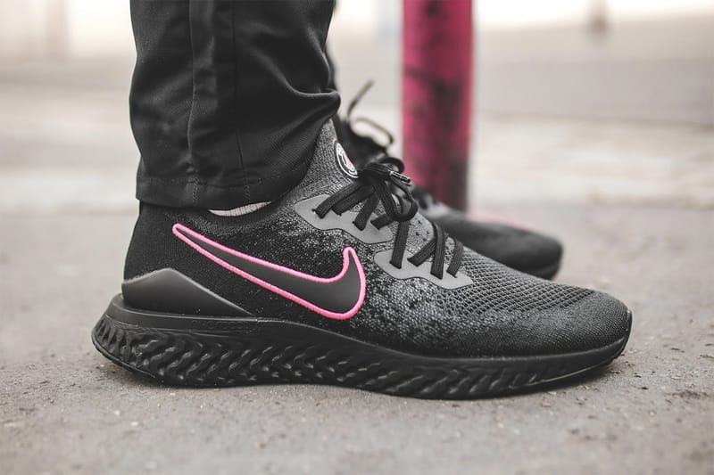 Epic react flyknit 2 black clearance white