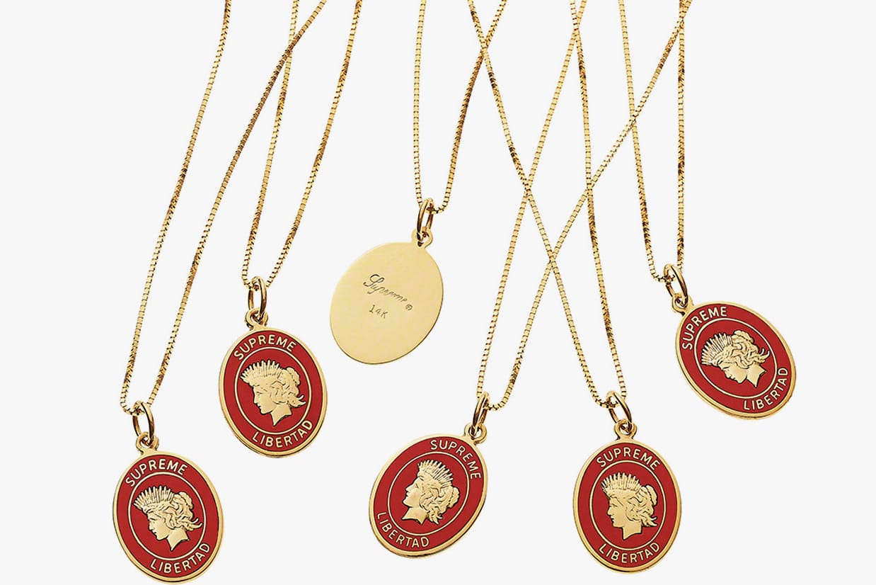 Supreme Libertad 14k Gold Pendant Out Now | HYPEBEAST