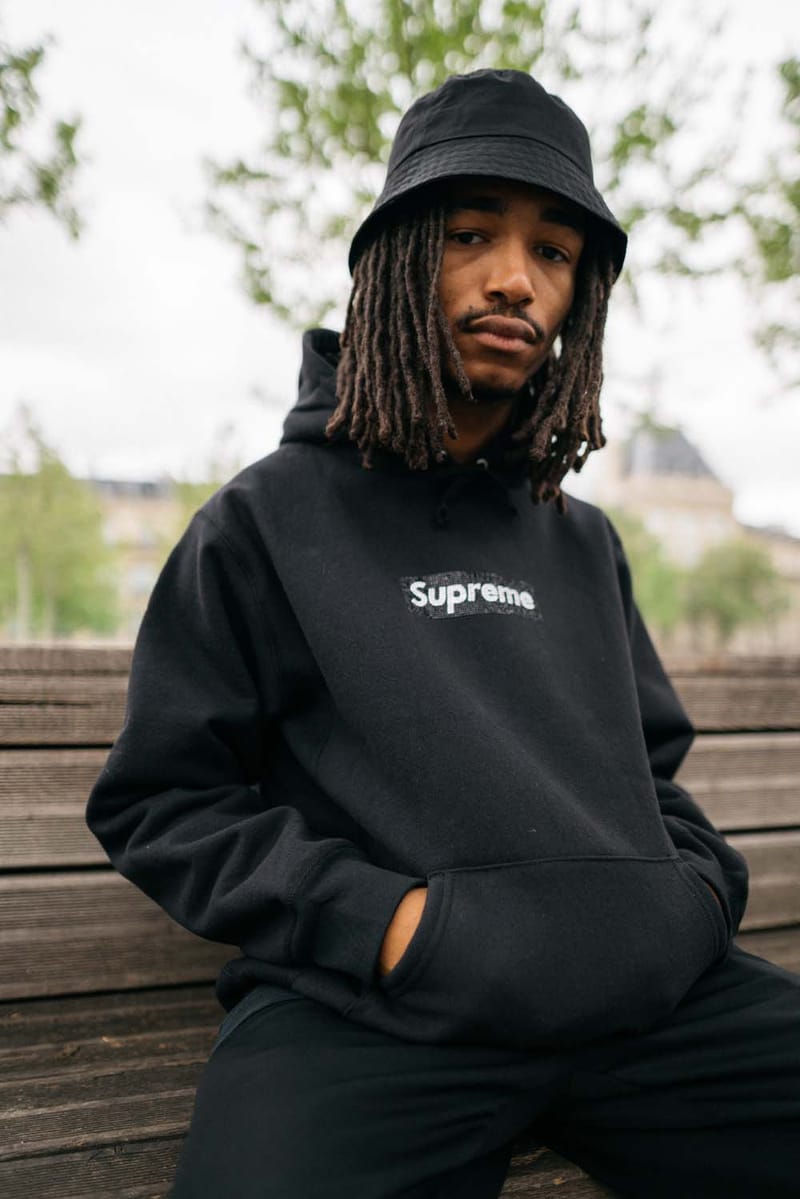 supreme swarovski box logo hooded sweatshirt heather grey,Up To