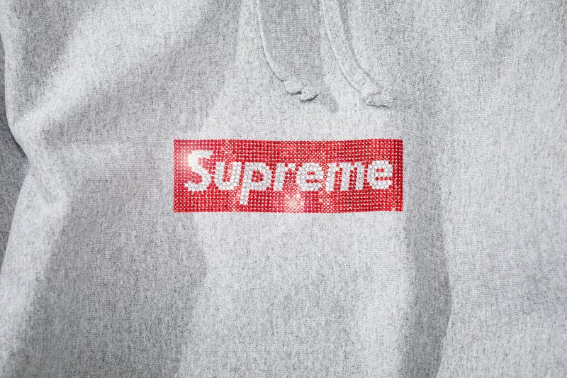 Supreme swarovski shop box logo hoodie