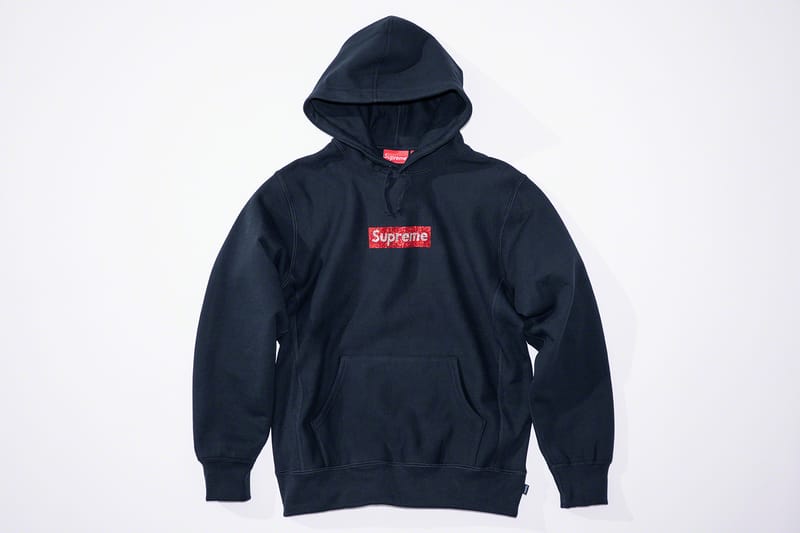 Supreme x swarovski clearance box logo hoodie