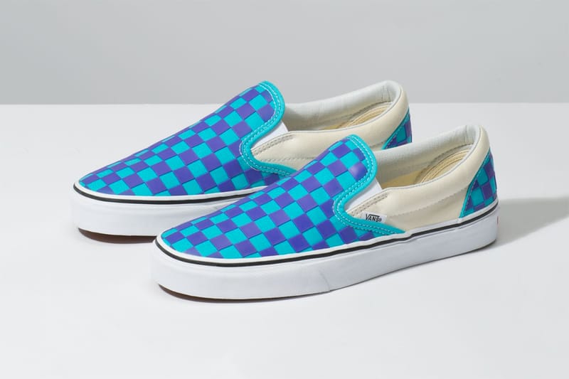 Green and blue sales checkered vans