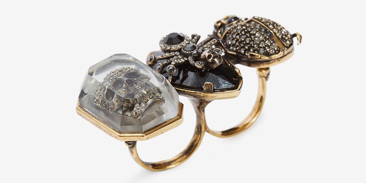 Alexander Mcqueen Jeweled Insect Double Ring Release | Hypebeast
