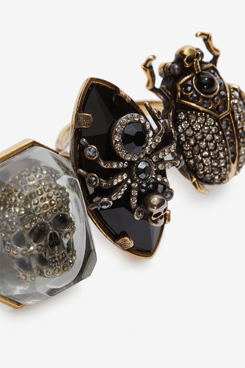 Alexander Mcqueen Jeweled Insect Double Ring Release | Hypebeast