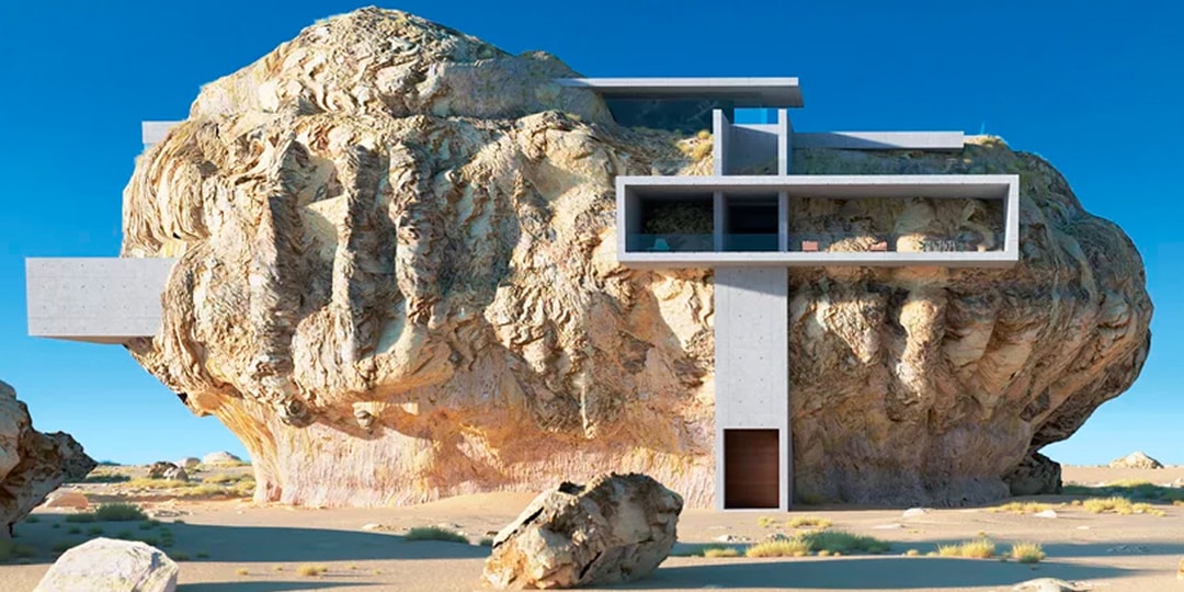 Этот «Дом внутри скалы» сочетает минимализм с органичной геометрией