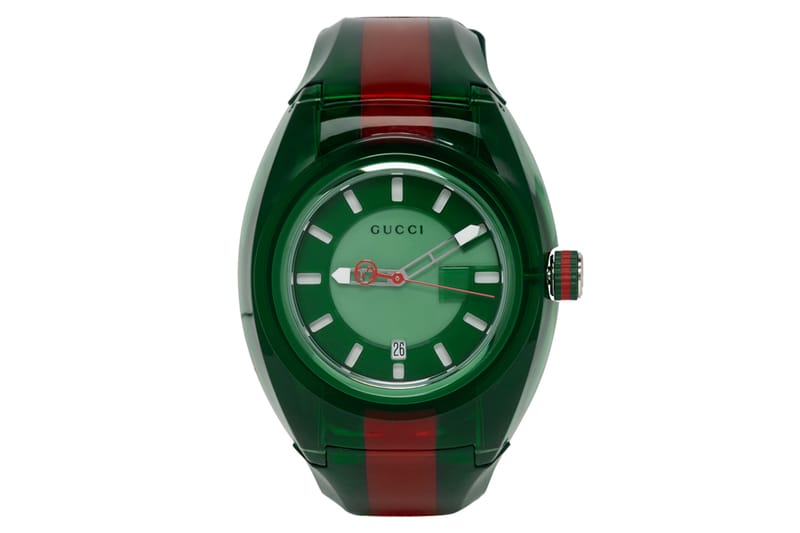 Gucci striped shop rubber watch