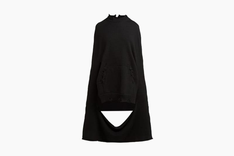 Maison Margiela Distressed Wool Cape Sweater | Drops