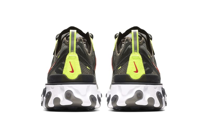 Nike react element 87 sale medium olive volt crimson