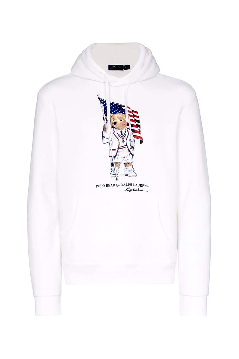 Polo bear best sale hoodie white