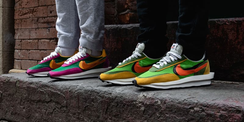 nike sacai ld waffle on feet