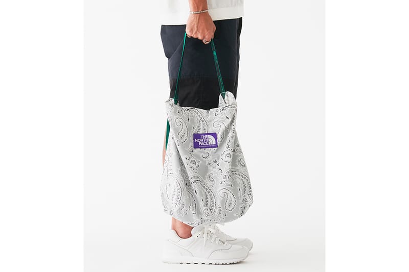 The north face purple store label tote bag