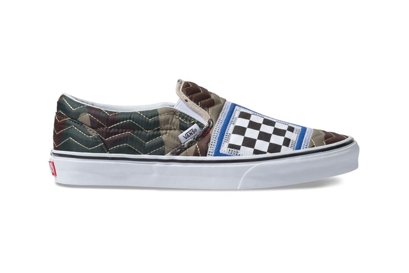 Mixed checkerboard shop vans slip ons