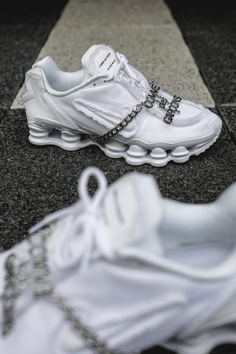 Nike shox comme on sale des garcons white