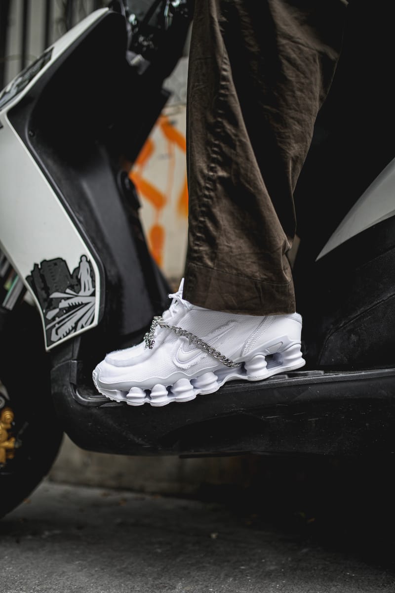 Cdg nike shox store white