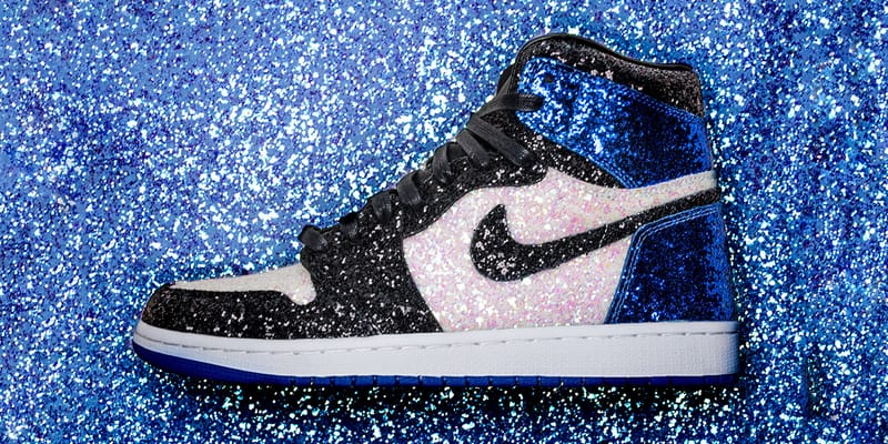 Black jordans shop with sparkles