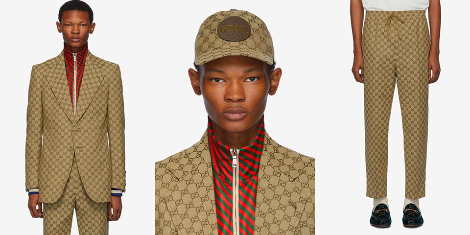 Gucci Brown GG Logo Suit & Patch Cap Release | Hypebeast