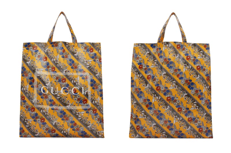 Gucci yellow discount logo rubber tote